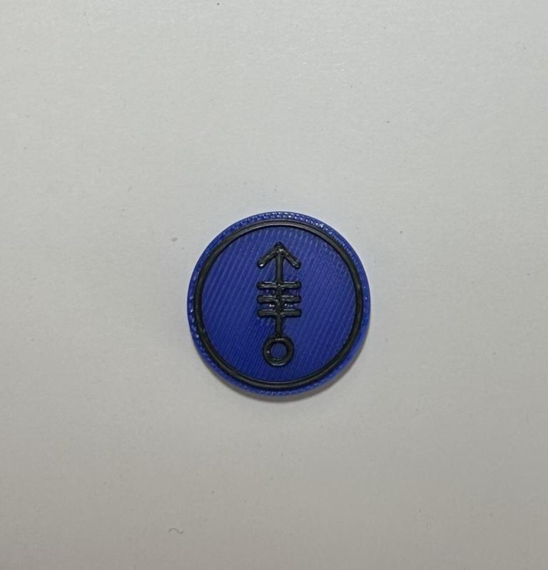 Militärisches Symbol Mörser Gerät schwer Blau