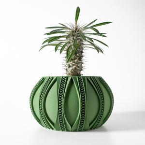 The Ryne Planter Pot with Drainage Tray & Stand: Modern and Unique Home Decor for Plants
