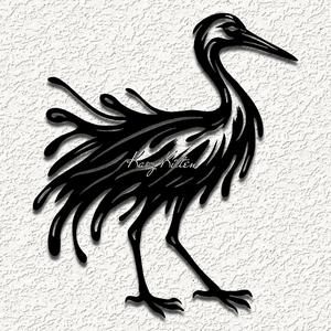ink crane bird wall art home decor