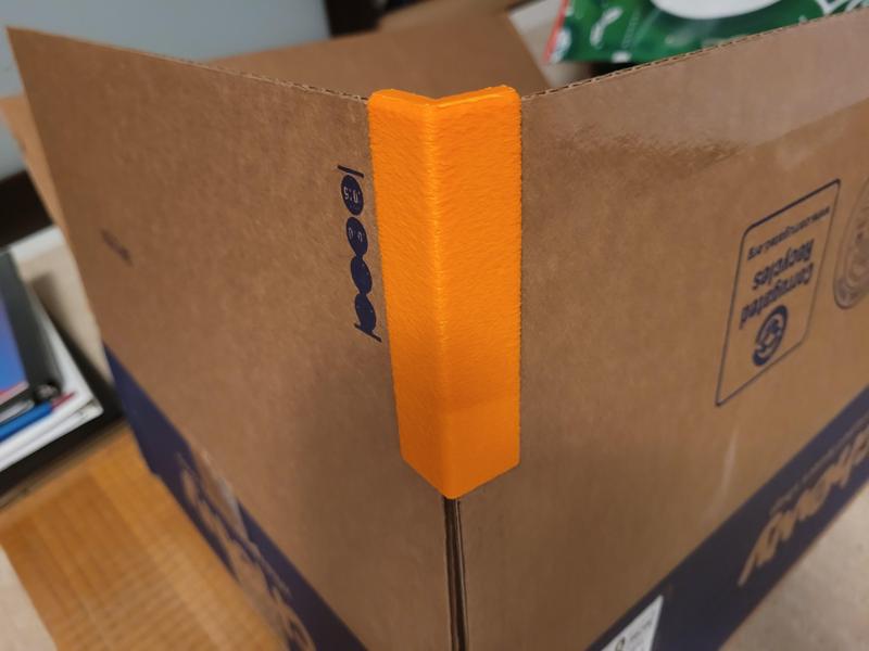 Cardboard box corner connector (2 different widths the larger has a center support)