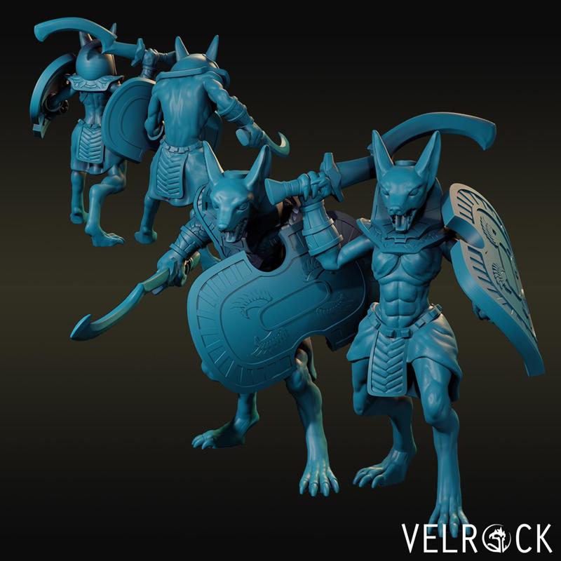 Anubis Soldier Warriors with Khopesh and Shield (Male and Female)
