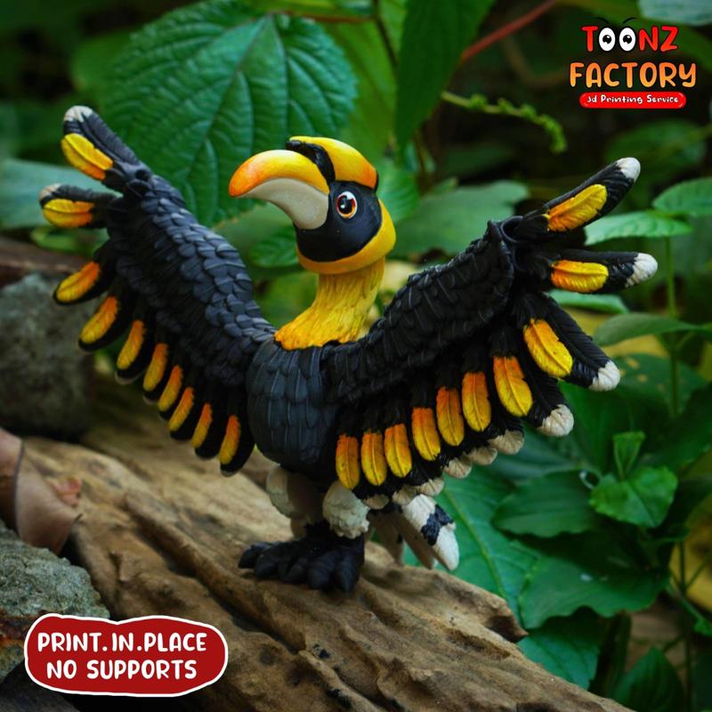 PRINT IN PLACE CUTE FLEXI GREAT HORNBILL BIRD