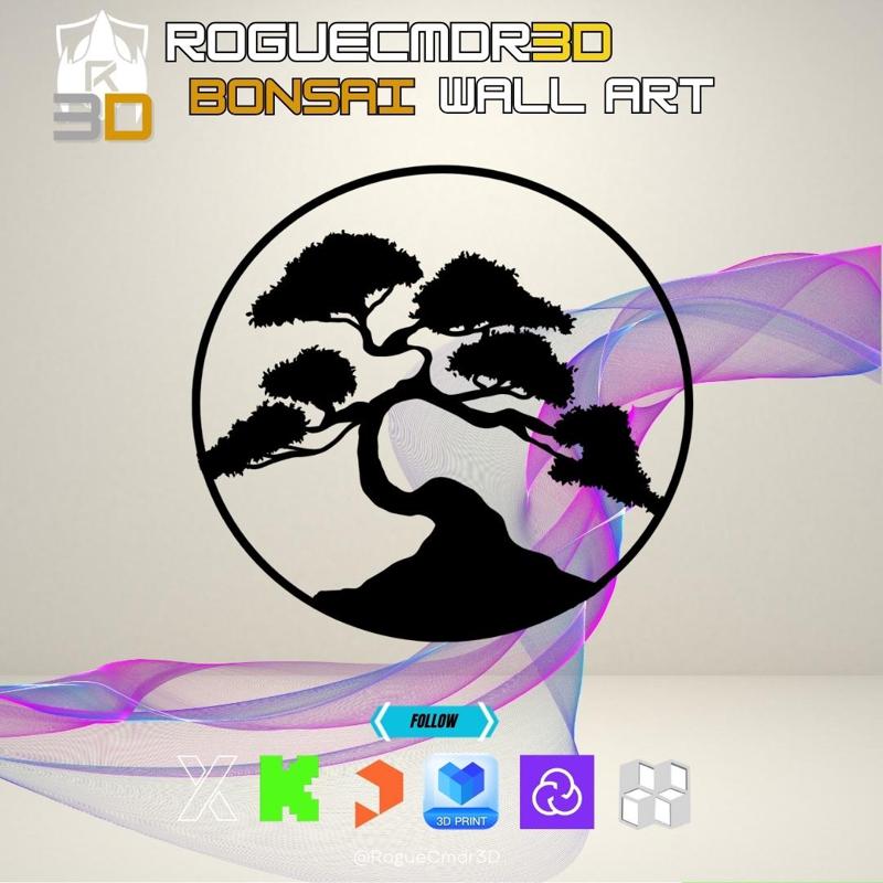 Minimalist Bonsai Tree Wall Art – 3D Printable Design