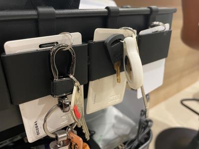 Swipe card holder for Ikea Raskog trolley