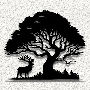 elk tree wildlifeWALL ART HOME DECOR