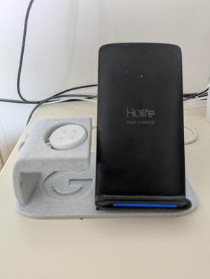 pixel watch stand with space for univeral wireless charging dock