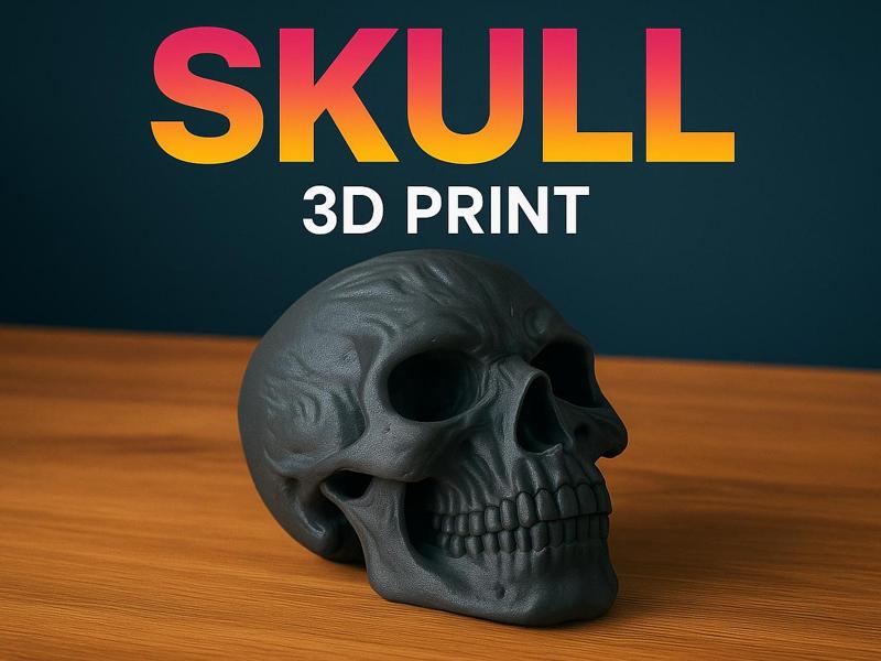 Shadow Skull - Stylish 3D Print for Your Shelf
