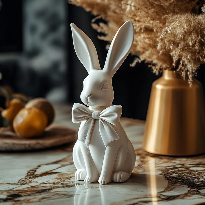 Vintage Bunny with Bow – Classic Easter Decoration