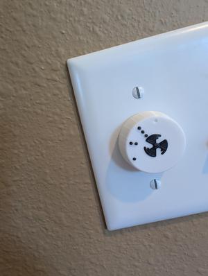 Ceiling fan wall control knob