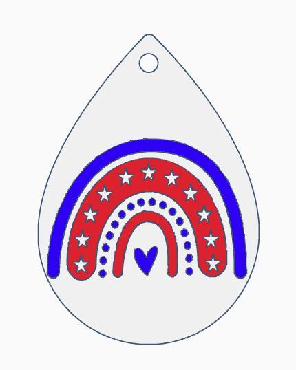 Starry Rainbow Teardrop Earring.stl