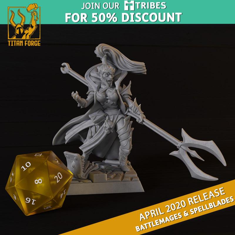 Dark Mage - Battlemages & Spellblades - Titan Forge Miniatures April 2020