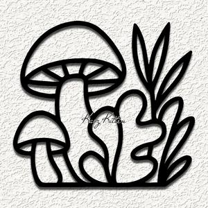 minimalistic mushroom garden wall art home decor