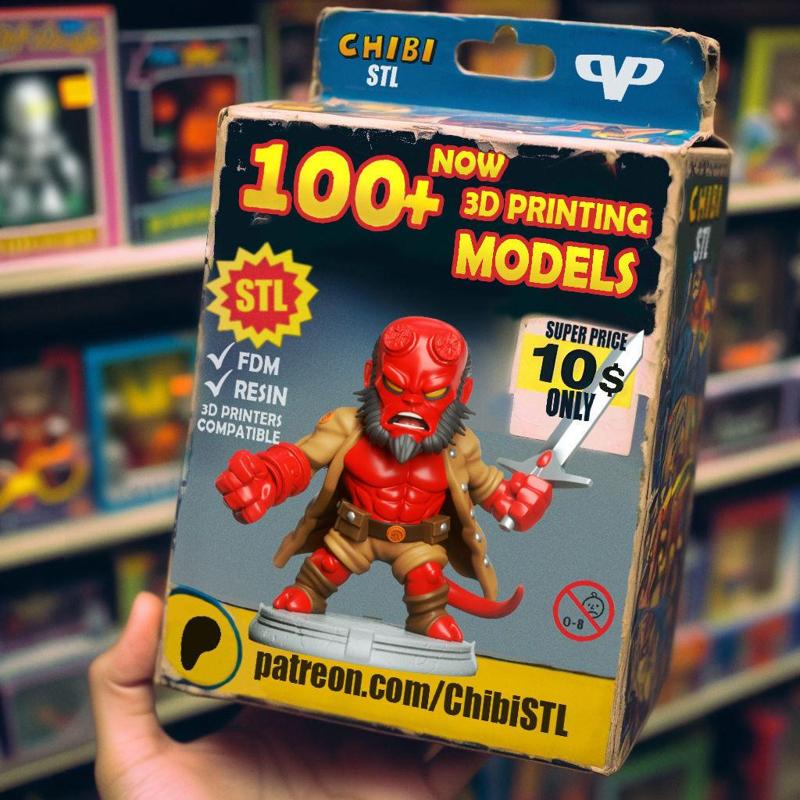 Hellboy Chibi STL for 3D Printing ChibiSTL 3DXM