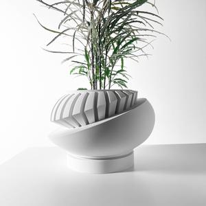 The Luxar Planter Pot with Drainage Tray & Stand Included: Modern and Unique Home Decor for Plants and Succulents  | STL File