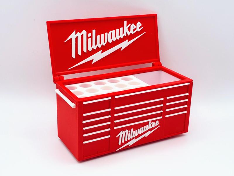 Milwaukee inspired desk toolbox pen holder