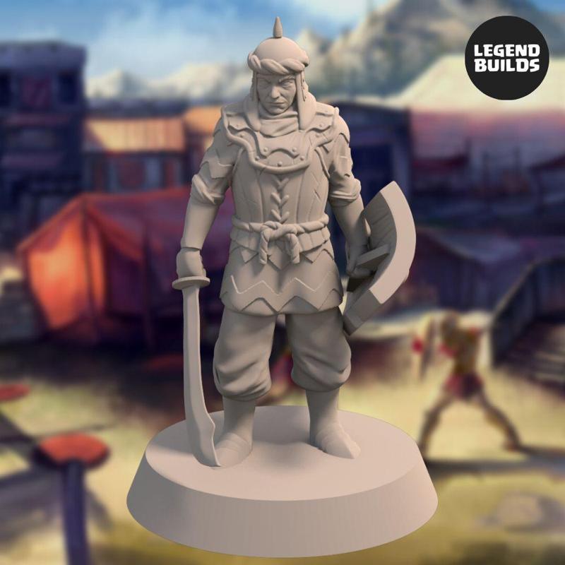 Empire of Jagrad Soldier with Sword - Pose 1 - 3D printable miniature - STL file