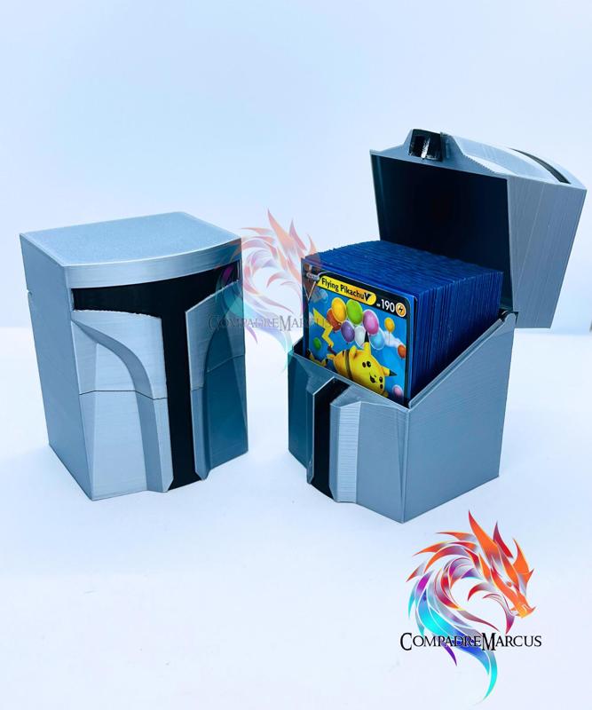 Mandalorian Helmet Style deck box (MTG, pokémon, Star Wars Unlimited) / multipart / 3mf included