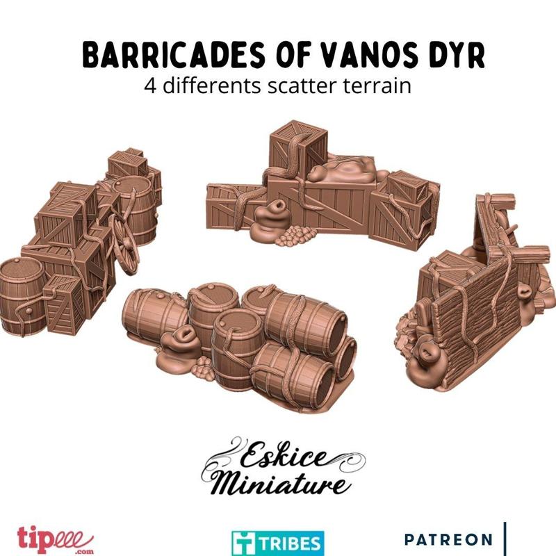 4 barricades de Vanos Dyr, Medfan - 28mm
