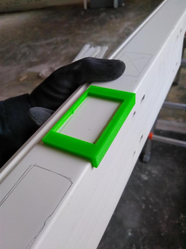 Schablone für Kanalausschnitt 40x60