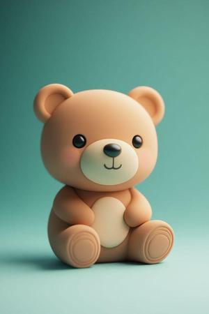 Baby Bear Clay character kawaii 3D Model