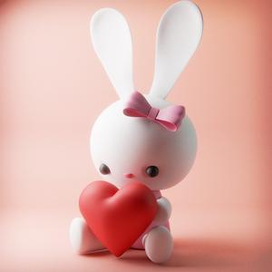 CUTE EASTER BUNNY WITH HEART