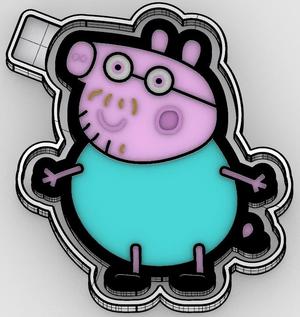 daddy pig of peppa pig - freshie mold - silicone mold box
