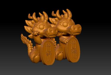 Cute fortune and lucky dragon ornaments