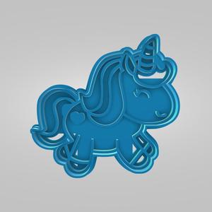Cute Kawaii Chubby Unicorn Imprint Cookie Cutter