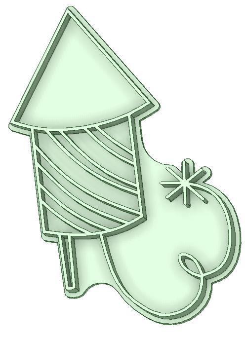 Festive cookie cutter rocket
