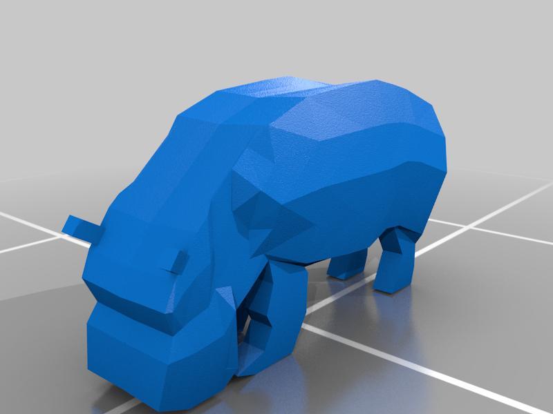 Low poly hippo