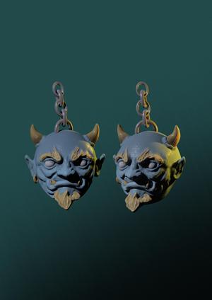 Oni mask keychain - japan