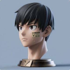 anime head statue