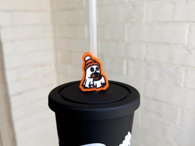 Ghost Beanie Straw Topper