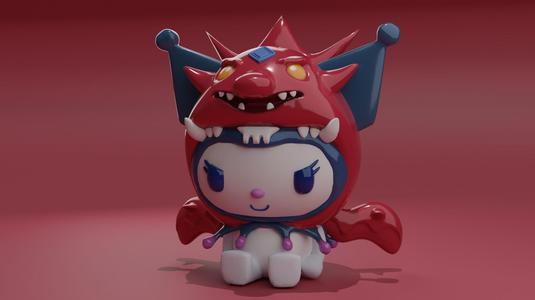 Kuromi x yugioh Slifer the sky dragon