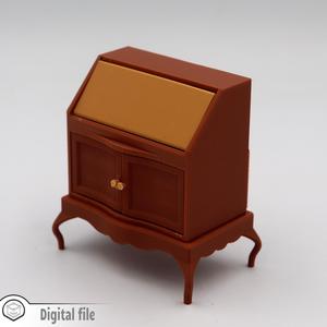1:12 miniature 20th Century Italian Bureau inspired with functional doors mono/multi color