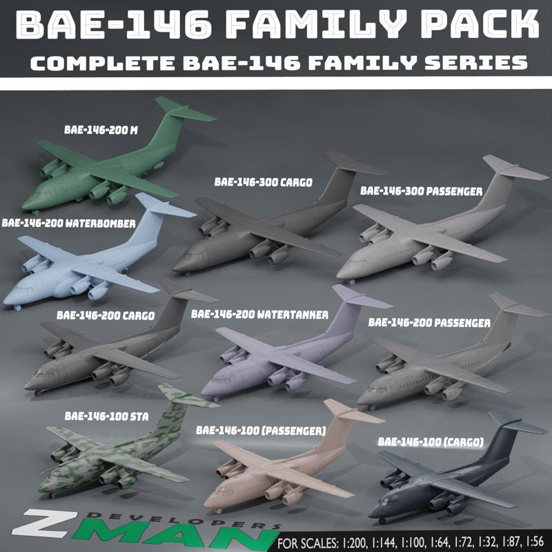 British Aerospace BAe-146 (COMPLETE FAMILY PACK) V11