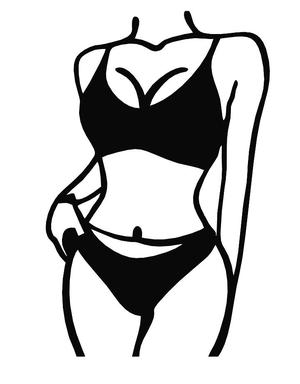 Bikini Women,sexy Wall Decor, Line Art, 2D art, wall art women