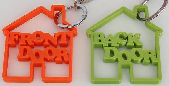 Front and back door house keyring