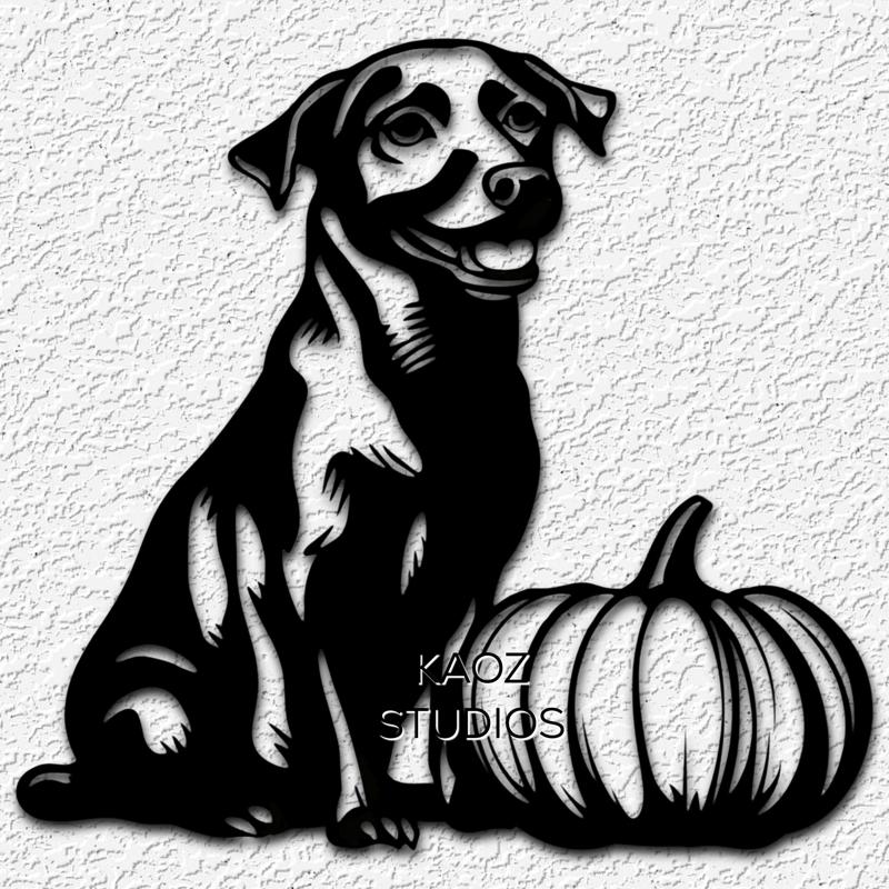 dog wall art fall wall decor autumn pumpkins