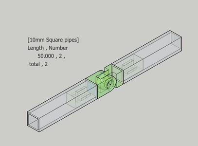 10mm square pipe bending joint