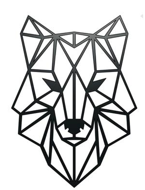 Geometric Wolf Head Wall Art