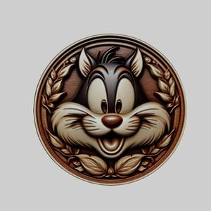 Sylvester the Cat Cartoon Medallion for CNC Router Laser & 3D Printer