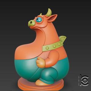 Steampunk Cartoon Bull - 3D Model for Printing