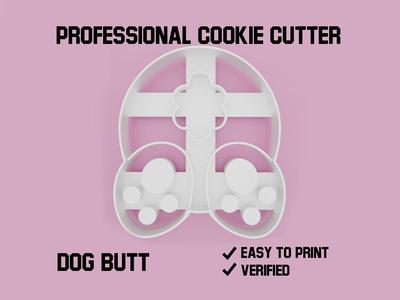 Dog butt cookie cutter