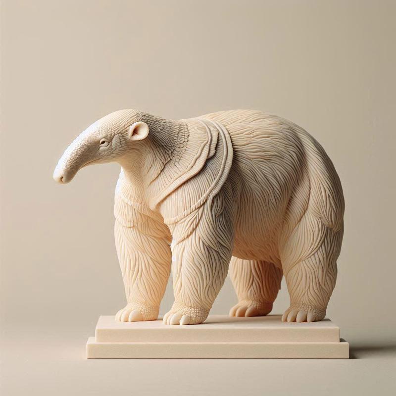 572 Totem-Style Anteater - Full-Body 3D Model, magical, gothic decor, sculpture, magic, statue, werewolf, fantasy creature, troll, collectible, creature, club, model, dragon, dnd, cat, monster hunter, dog