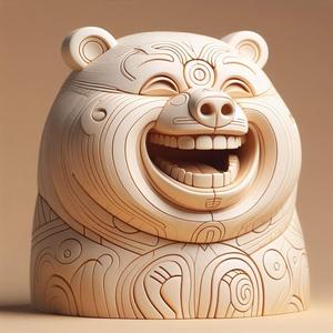 610 Laughing Bear Totem - Full-Body 3D Model, magic, collectible, witch, dinosaur, wooden, knight, viking, dragon, dnd, cat, monster hunter, dog, monster, totem, totemic