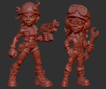 Jet and Tank Girl Figures