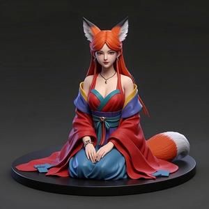 1517 COLORFUL Fox Spirit Woman in Pu Song Ling Style, magic, dragon, fantasy, wood, gnome, gorgon, warrior, wild, fox, monster, cat, dog, fair, witch, werewolf, horror, beast, gothic, troll
