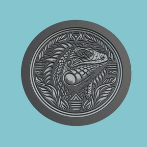 Iguana Medallion Iguana 3d Print Model