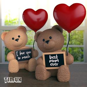 TEDDY BEAR WITH A CHALK BOARD AND HEART BALLOON